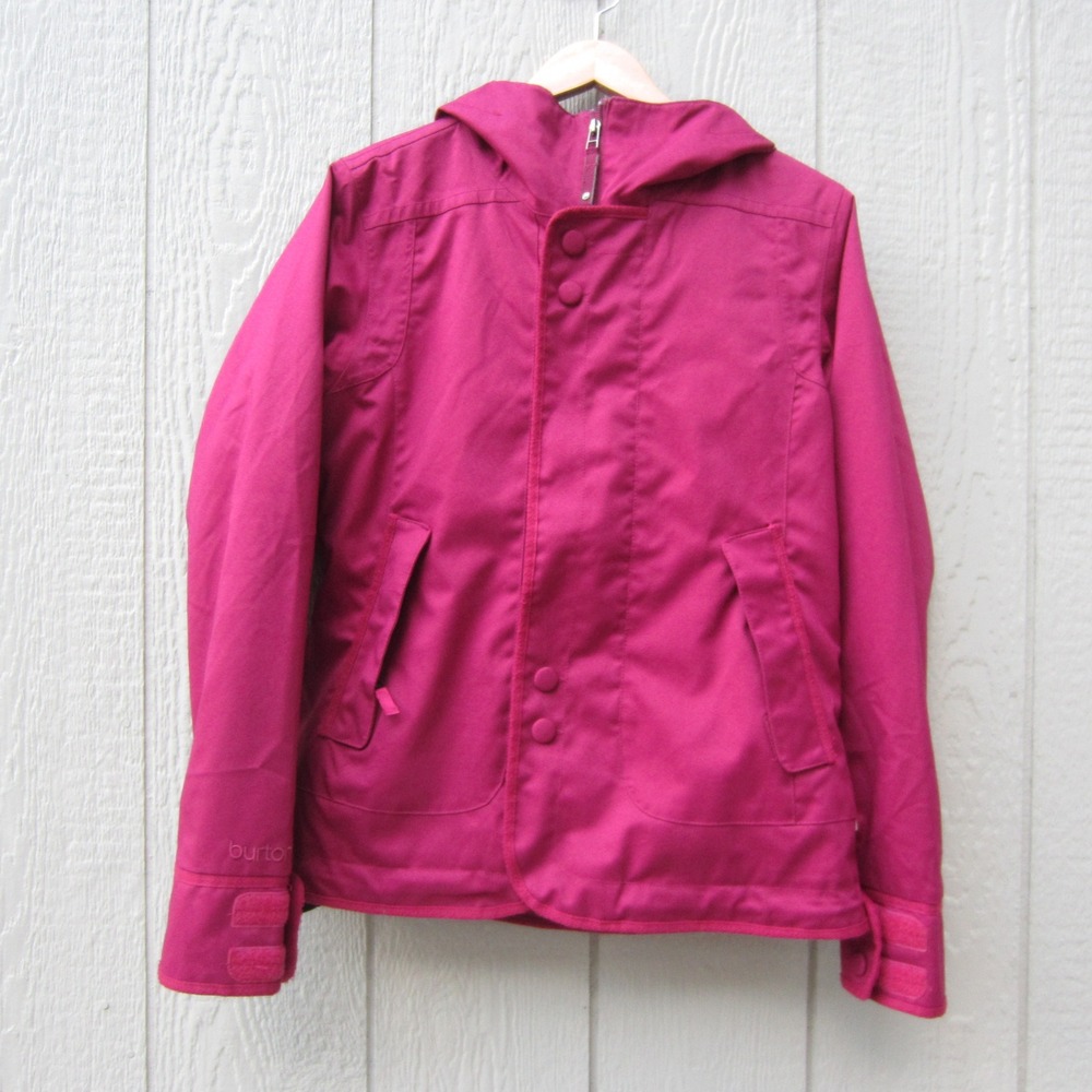 Burton Dryride Jet Set snowboard jacket Hoodie Womens M Burgundy Insulate Ski